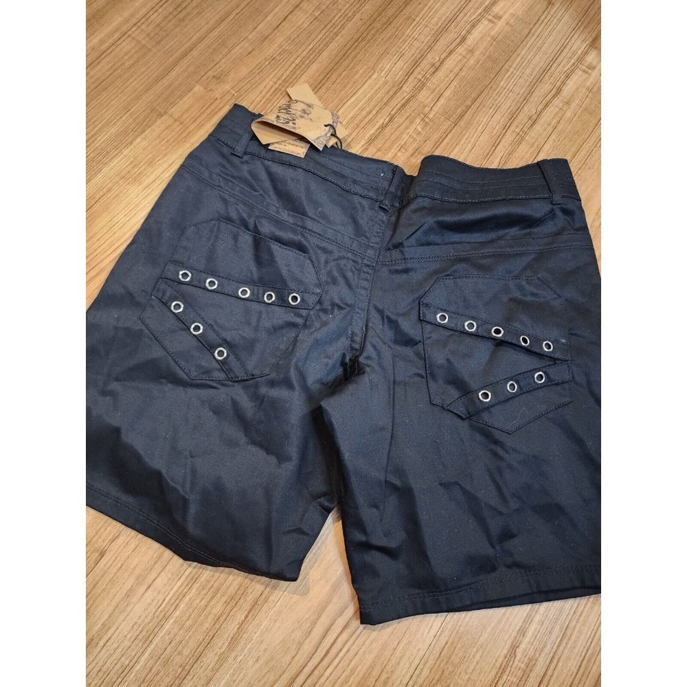 Level 25 Denim Shorts Solid Black Womens Size 24 Stretch - Picture 3 of 3